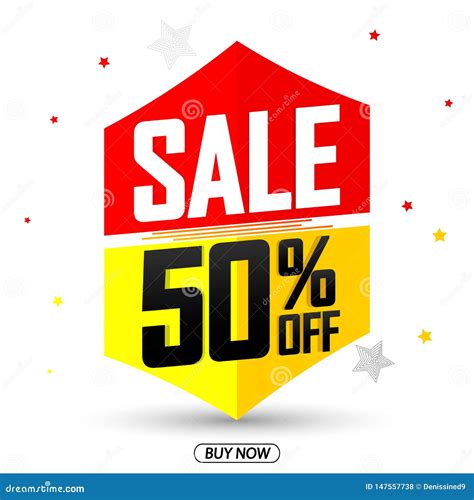 Sale 50 Off Banner Design Template Discount Tag App Icon Vector Illustration Stock Vector