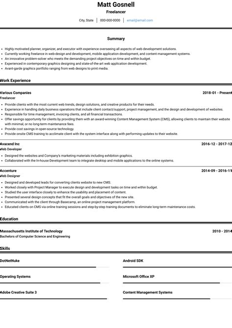 How to list freelance work on resume. Freelance Resume Examples - Best Resume Examples