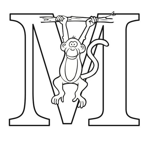 Letter M Coloring Page Etsy