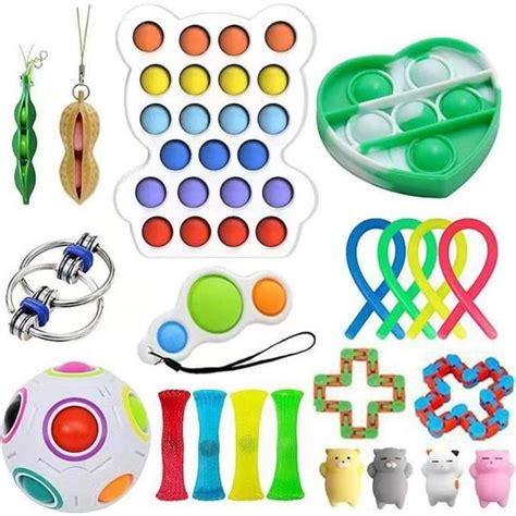 21 Pièces Jouets Sensoriels Fidget Toys Pack Pas Chergadgets Anti Stres Sensory Toy Set Pour