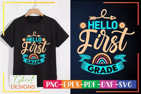 Hello First Grade Rainbow Svg Graphic By Designmaker · Creative Fabrica