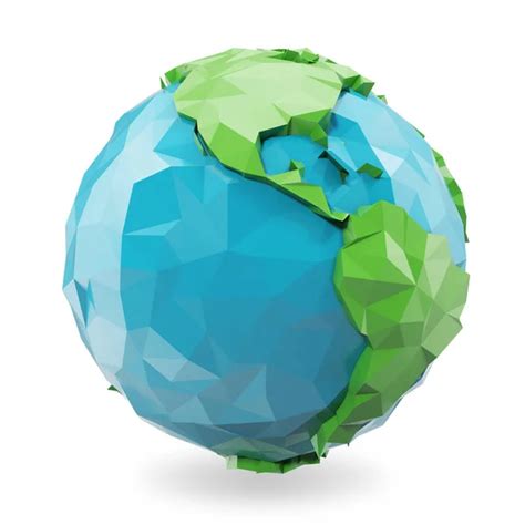 Set Of Low Poly Earth Globe Illustration Collection Polygonal Globe