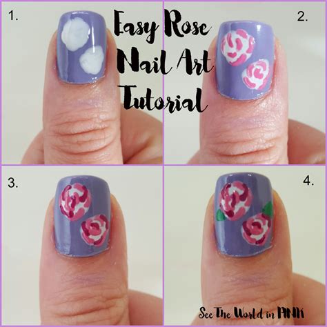 Manicure Monday Easy Rose Nail Art Tutorial See The World In Pink