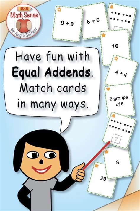 Even Numbers As Equal Addends 40 Math Cards With Games Guide 2a32