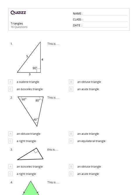 50 Triangles Worksheets For 7th Grade On Quizizz Free And Printable