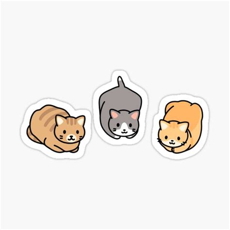Cats Doing The Loaf Sticker For Sale By Littlemandyart Redbubble