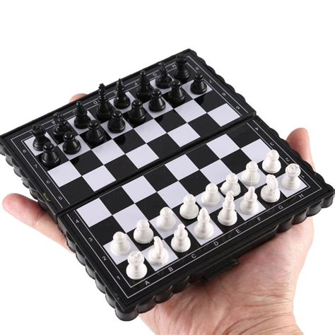 Mini Magnetic Chess Board Portable Toy Folding Plastic Chessboard Game