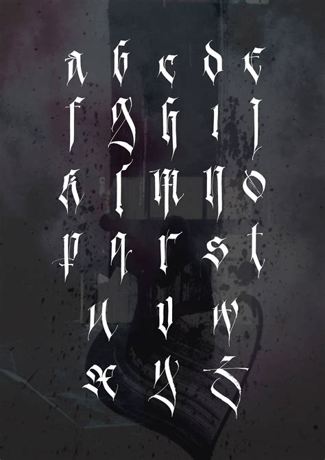 Gothic Cursive Tattoo Font Akas Fonts