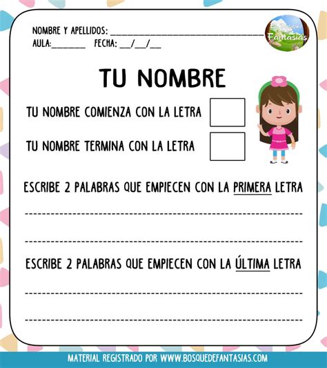 Practico Mi Nombre Hoja 9 Actividades De Nombres En El Preescolar