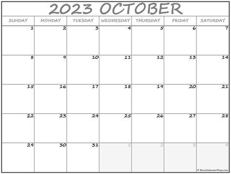 October 2023 Calendar Free Printable Calendar Templates
