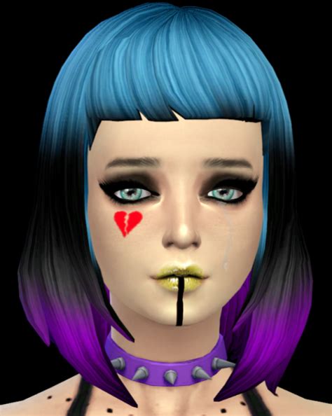 My Sims 4 Blog Broken Heart And Tears Makeup By Irisblanch3