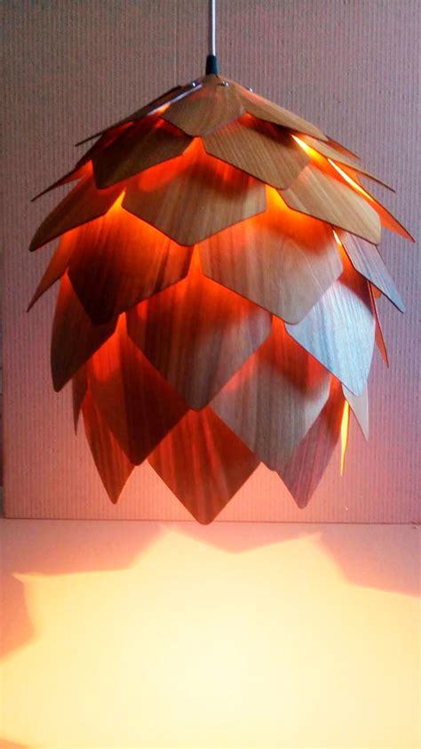 Wood Veneer Pendant Lamp Pine Cone Pendant Lamp Pine Cone Etsy Wood Pendant Lamps Wood