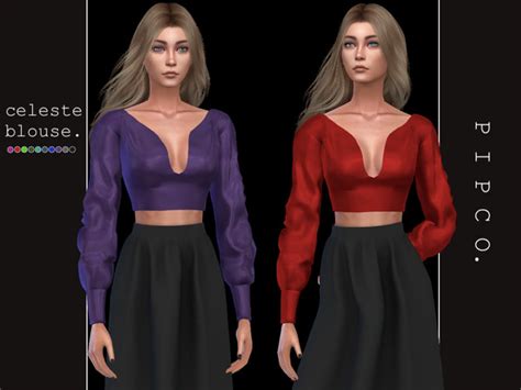 The Sims Resource Celeste Blouse Cropped