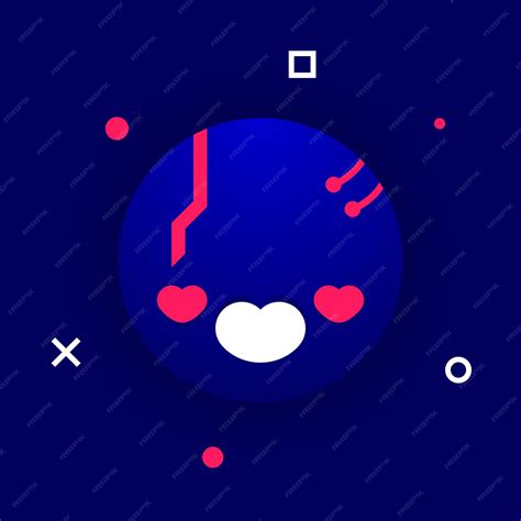 Cyberpunk Emoji Día Evento Icono Chat Vector Premium