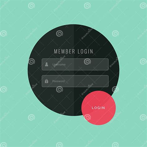 Creative Login Form Ui Template Design Stock Vector Illustration Of