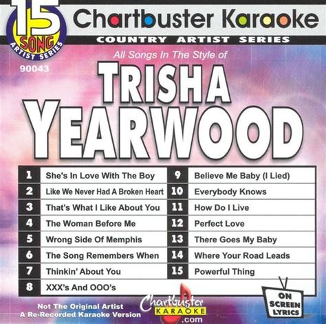 chartbuster karaoke trisha yearwood vol 1 karaoke cd album muziek