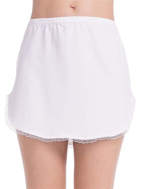 women s half slips elastic waist split underskirts lace trim skirts for under dresses