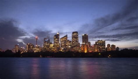 Night Cityscape Of Sydney The State Capital Of New South Wales Stock