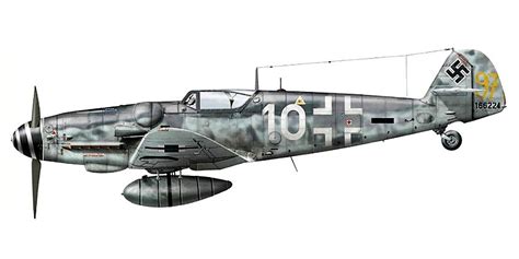 Asisbiz Messerschmitt Bf 109g6 Erla 4jg3 White 10 Wnr 166224 Force
