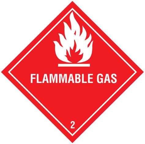 Class 2 1 Flammable Gas 500 Roll 10cmx10cm DGM