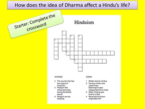 Ks3 Rers Lesson On Hinduism Dharma Fully Resourced Teaching