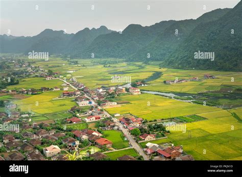 Panoramic View Of Bac Son Valley From The Top Of Mount Na Lay In Bac