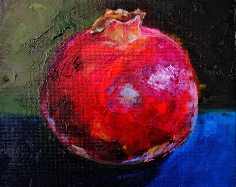 Pomegranate Painting Original Art Fruit Painting Still Life Etsy