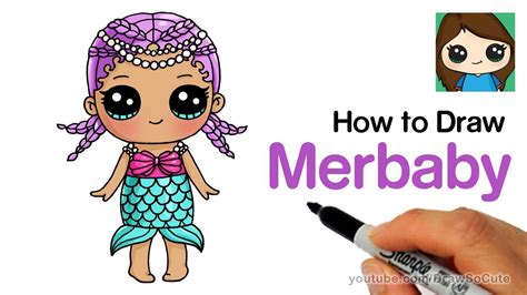 How To Draw Merbaby Easy Lol Surprise Doll Youtube