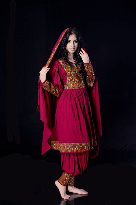 Simple Red Dress Silk Road Republic Afghani Clothes Afghanistan