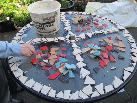 how to make a mosaic table top from ceramic tiles hub how to make