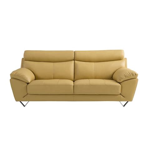 Choose a leather sleeper sofa, leather sectional sofa, or distressed leather sofa to fit your decorating scheme, then add throw pillows to. Shop Yellow Italian Leather Sofa - Free Shipping Today ...