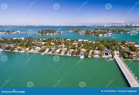 Aerial View Of Miami Hibiscus Island On A Beautiful Day Stock Image