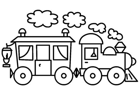 Mewarnai Gambar Kereta Api Sederhana Untuk Anak