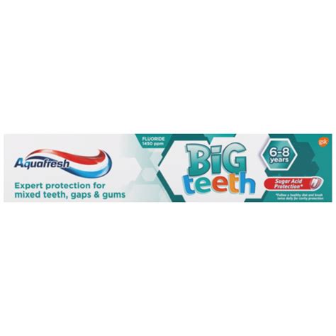 Aquafresh Big Teeth Toothpaste 6 8 Years 50ml Superb Hyper