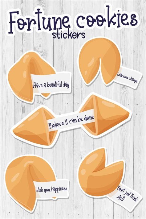 Fortune Cookies Printable And Editable Stickers Fortune Cookie