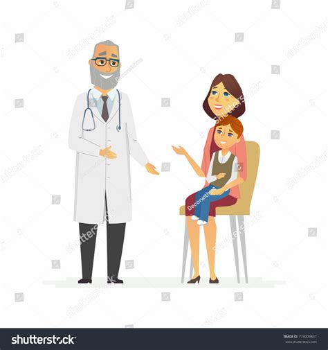 Father Daughter Doctors Cartoon People Characters Stock Vector Royalty