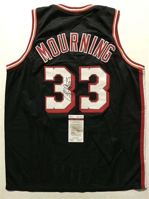 Autographedsigned Alonzo Mourning Miami Heat Black Basketball Jersey