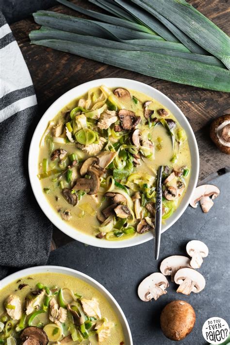 Easy Chicken Leek And Mushroom Soup Low Carb