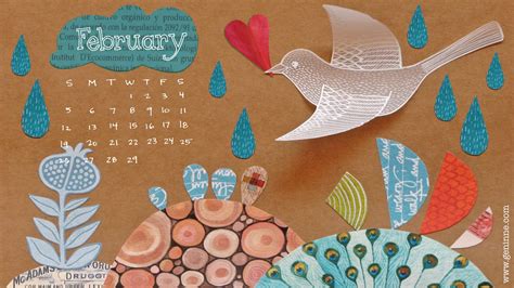 Geninnes Art Blog February Desktop Calendar