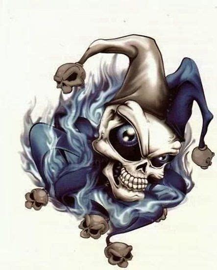 Evil Jester Skull Tattoo Design Skull Artwork Skulls Drawing