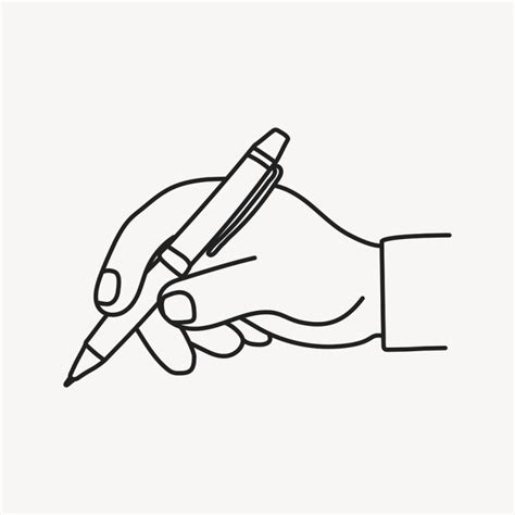 Black Hand Holding Pencil Clipart