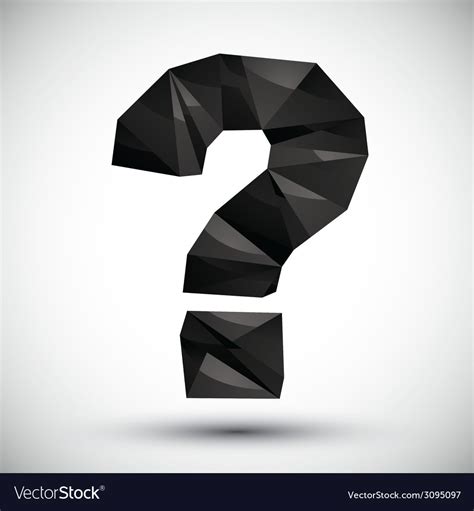 Black Question Mark Geometric Icon Made In 3d Vector Image