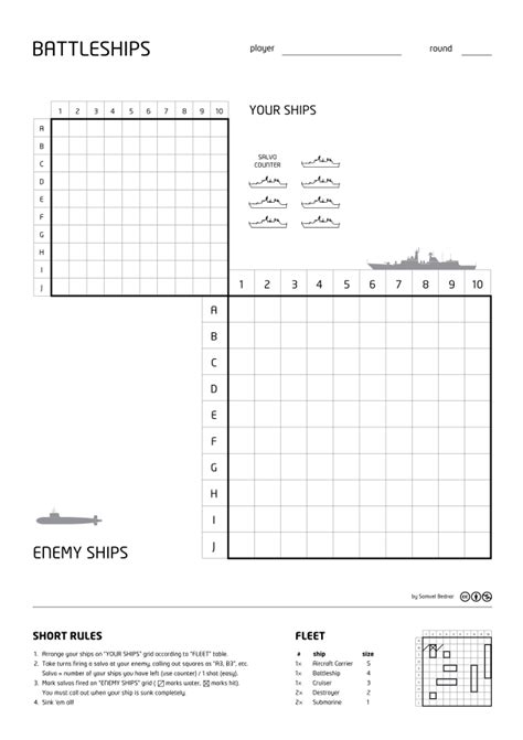 Battleship Game Paper Template Hq Printable Documents