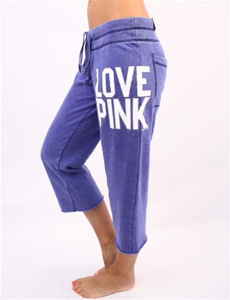 Victorias Secret Love Pink University Campus Crop Sweat Pants Nwt Ebay