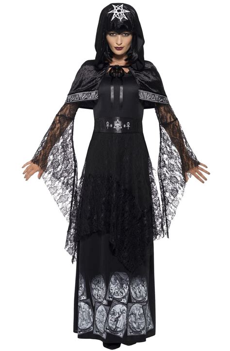 Adult Women Gothic Halloween Morticia Addams Ghost Witch Costume Horror