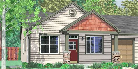 One Story Duplex House Plans With Garage In The Middle Dandk Organizer