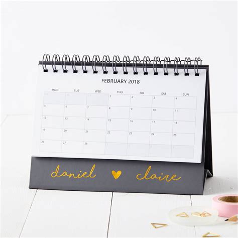 Personalised Couples Desk Calendar By Martha Brook