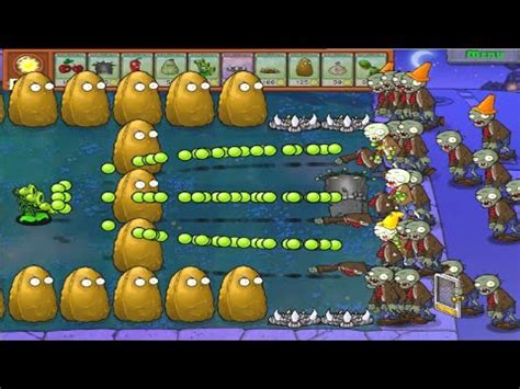 Plants Vs Zombies Threepeater Vs Gargantuar Survival Night