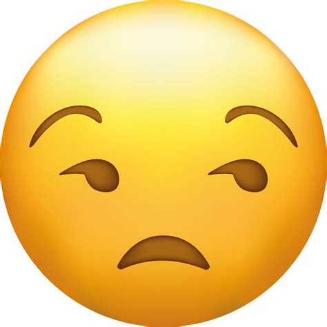Unamused Emoji Meh Emoticon Dissatisfied Yellow Face Vector