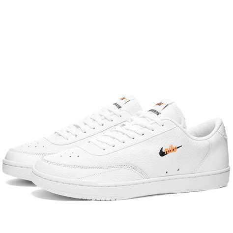 Nike Court Vintage Premium White Black And Total Orange End
